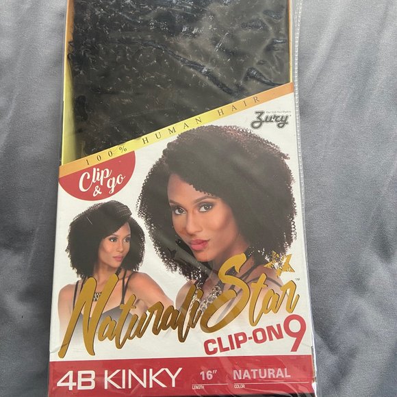 Royal Zuray Human Hair Weave Clip On 9Pcs Kinky 16" Natural - Picture 1 of 4